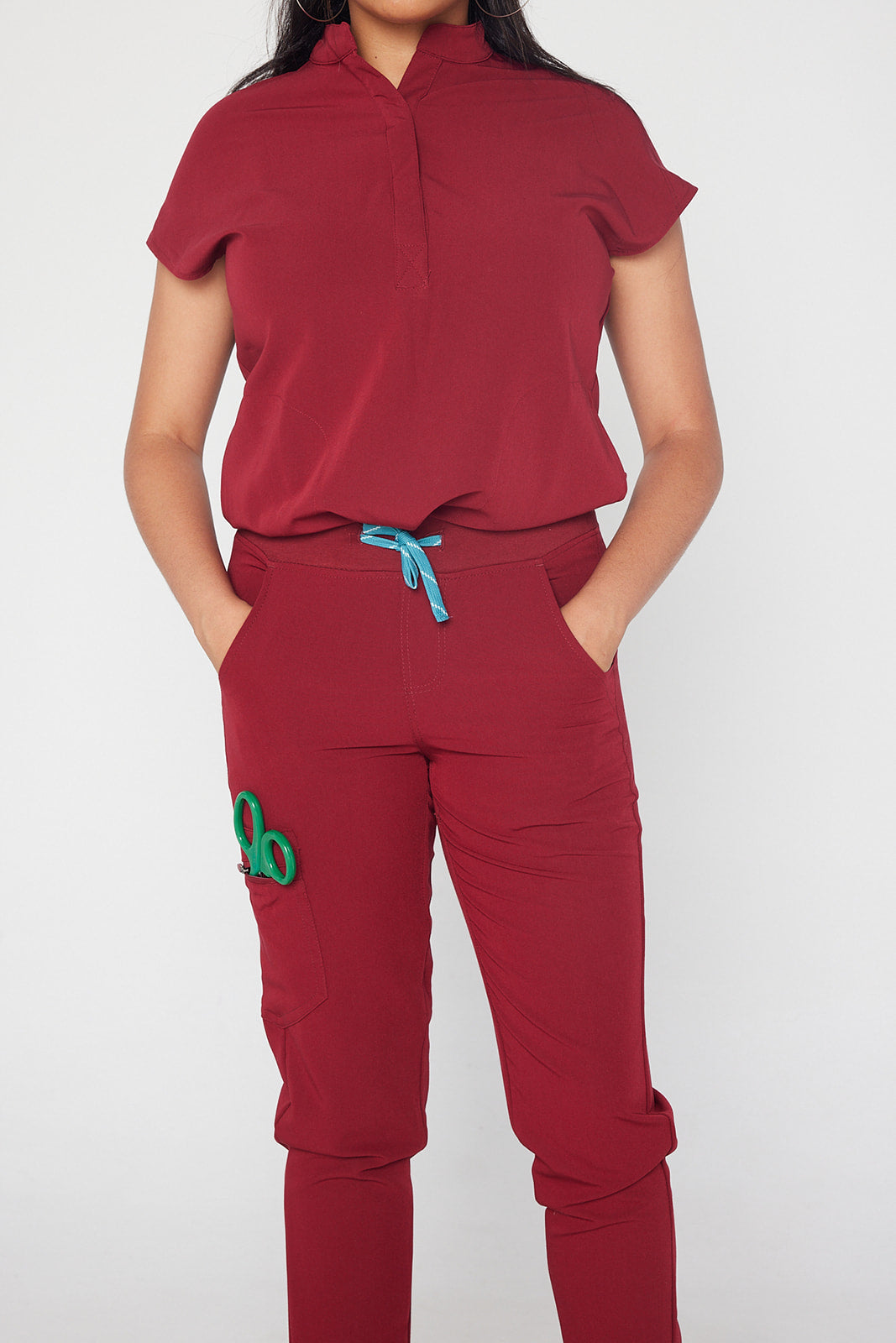 Y.A.V.A.R Female Collar Blouse Scrub Top