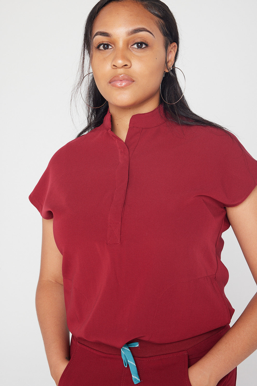 Y.A.V.A.R Female Collar Blouse Scrub Top