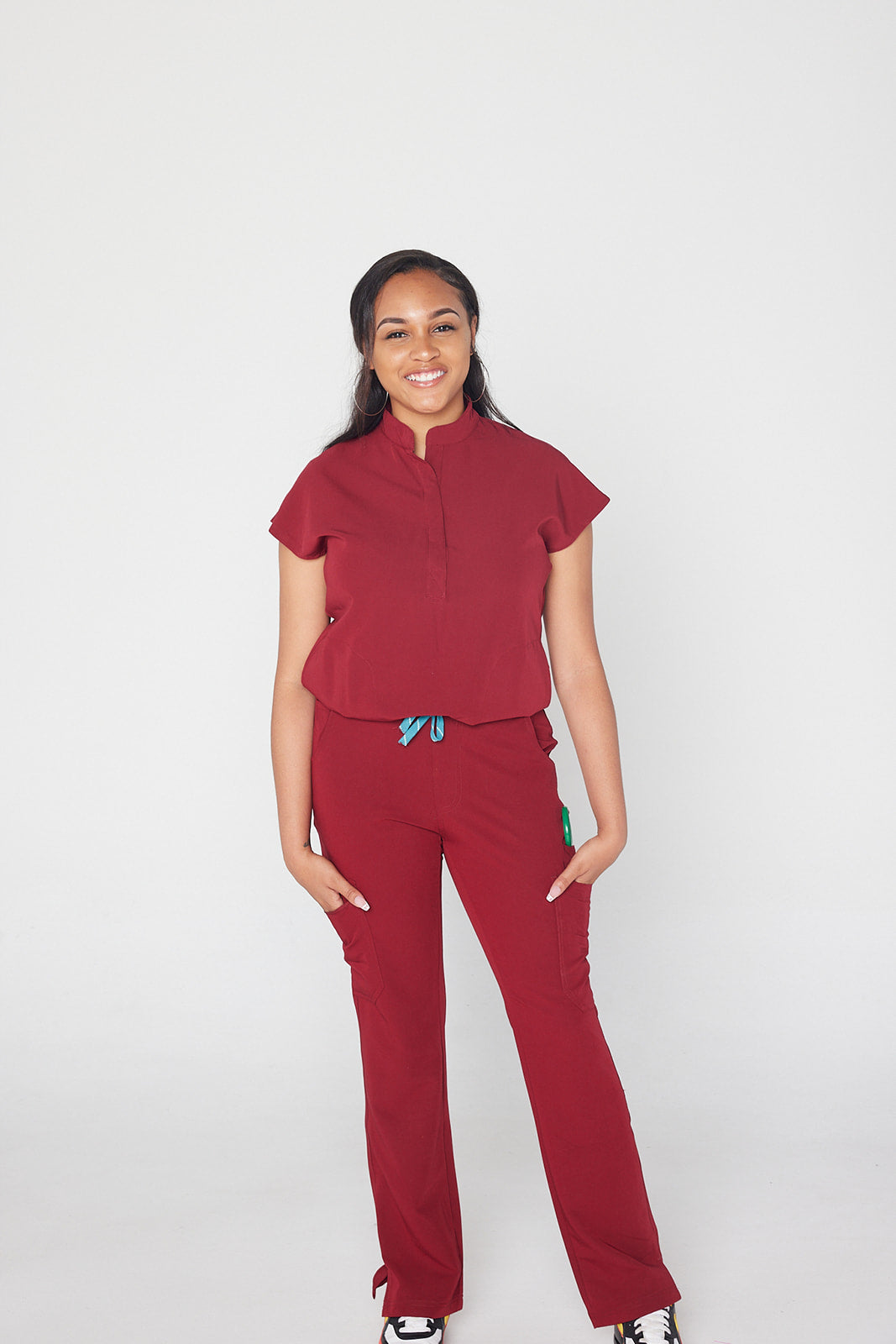 Y.A.V.A.R Female Collar Blouse Scrub Top