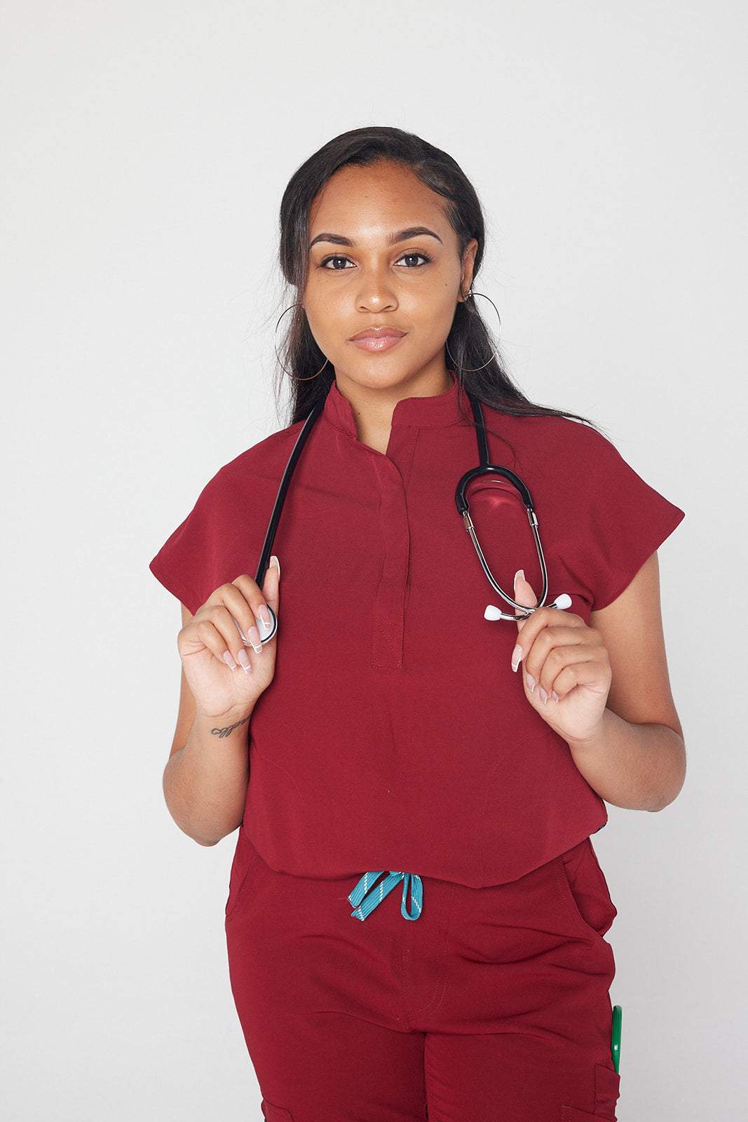 Y.A.V.A.R Female Collar Blouse Scrub Top