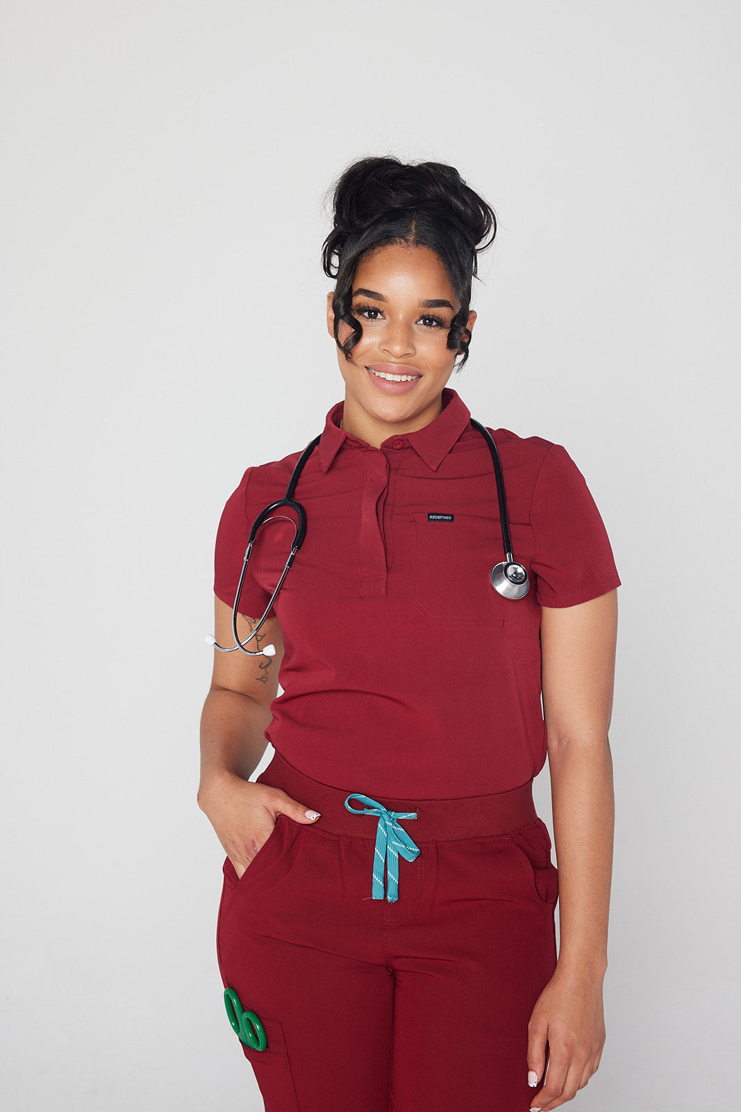 Y.A.V.A.R Collection Female Polo Scrub Top