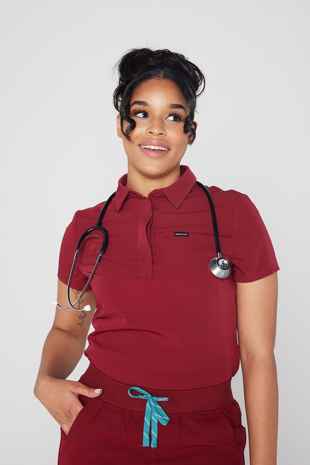 Y.A.V.A.R Collection Female Polo Scrub Top