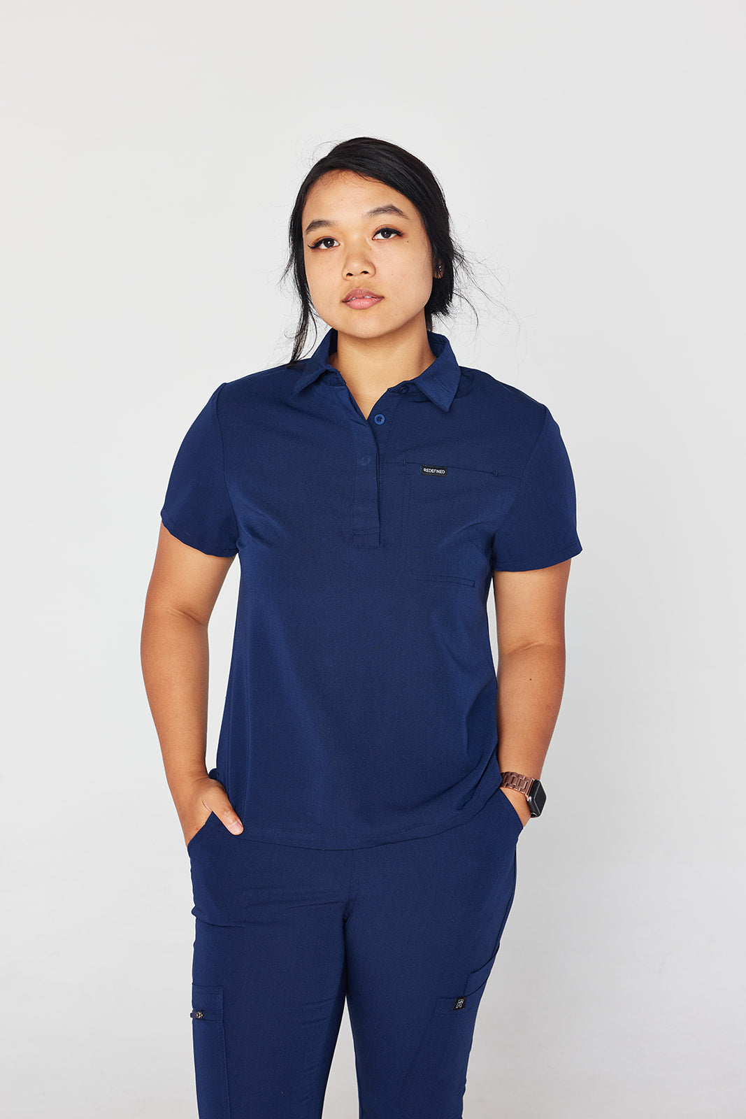 Y.A.V.A.R Collection Female Polo Scrub Top