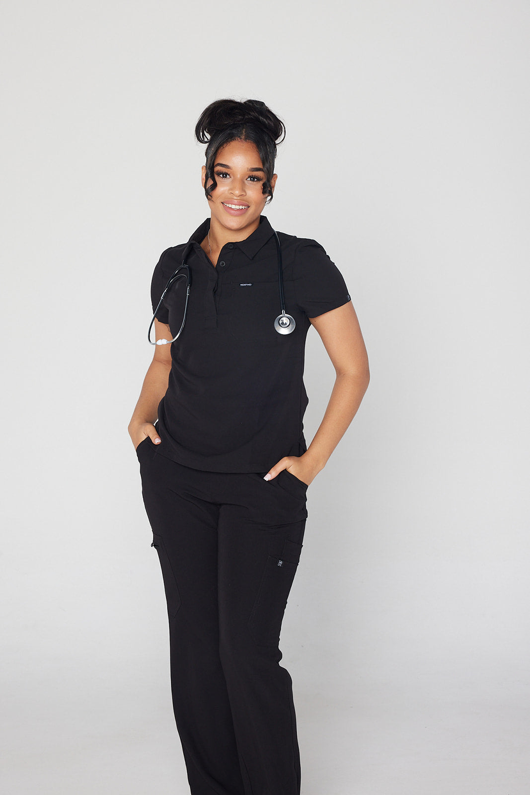 Y.A.V.A.R Collection Female Polo Scrub Top